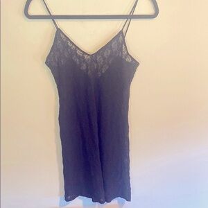 NWT Black  Lace Slip Dress, Fred Segal silk, Sexy